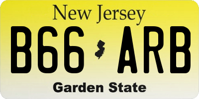 NJ license plate B66ARB