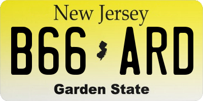NJ license plate B66ARD