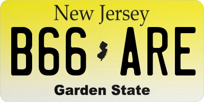 NJ license plate B66ARE