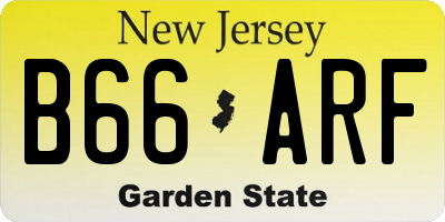 NJ license plate B66ARF