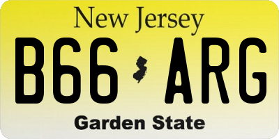 NJ license plate B66ARG
