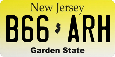 NJ license plate B66ARH