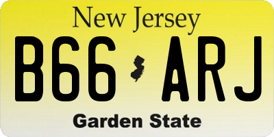NJ license plate B66ARJ