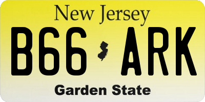 NJ license plate B66ARK
