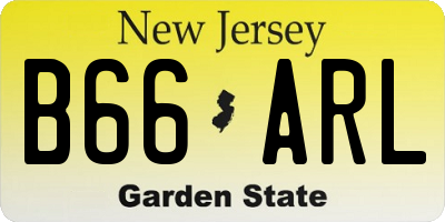 NJ license plate B66ARL