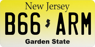 NJ license plate B66ARM