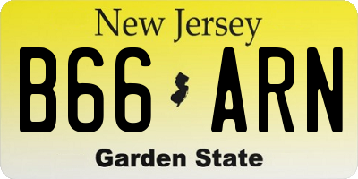 NJ license plate B66ARN