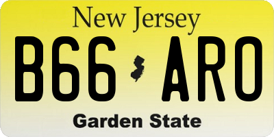 NJ license plate B66ARO