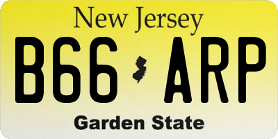 NJ license plate B66ARP