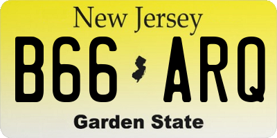 NJ license plate B66ARQ