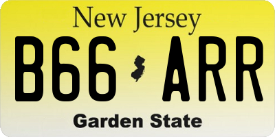 NJ license plate B66ARR