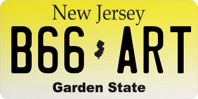 NJ license plate B66ART
