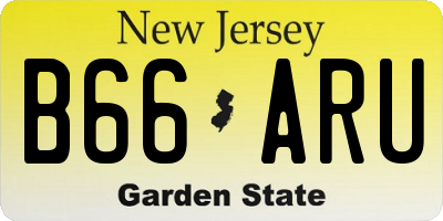 NJ license plate B66ARU