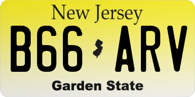 NJ license plate B66ARV