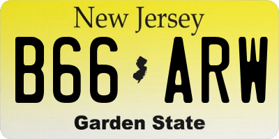 NJ license plate B66ARW
