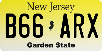 NJ license plate B66ARX