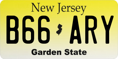 NJ license plate B66ARY