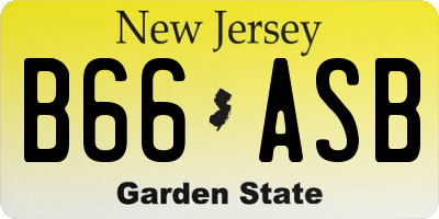 NJ license plate B66ASB