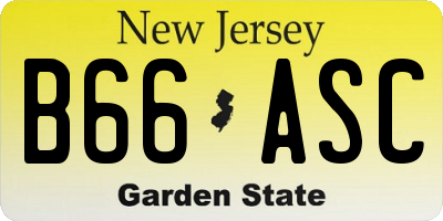 NJ license plate B66ASC