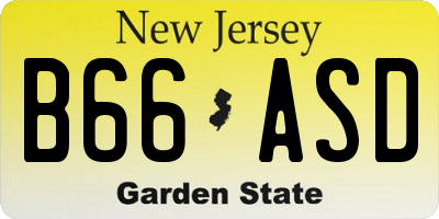 NJ license plate B66ASD