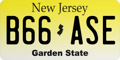 NJ license plate B66ASE