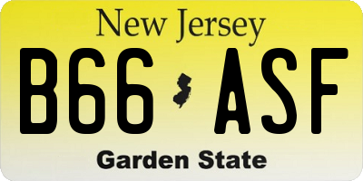 NJ license plate B66ASF