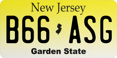 NJ license plate B66ASG