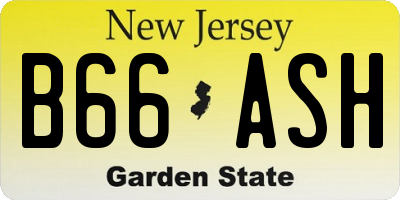 NJ license plate B66ASH