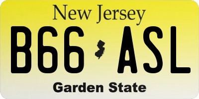 NJ license plate B66ASL