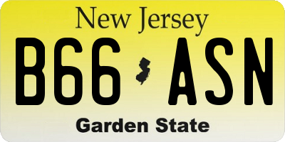 NJ license plate B66ASN