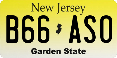 NJ license plate B66ASO