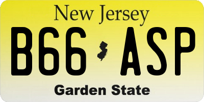 NJ license plate B66ASP