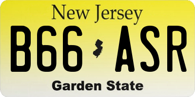 NJ license plate B66ASR
