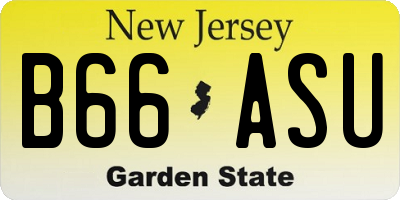 NJ license plate B66ASU