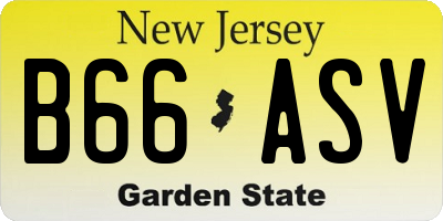 NJ license plate B66ASV