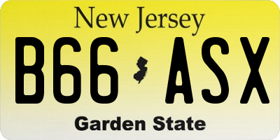 NJ license plate B66ASX
