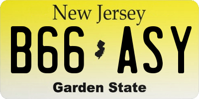 NJ license plate B66ASY