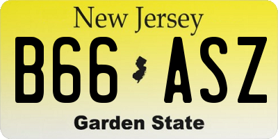 NJ license plate B66ASZ