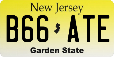 NJ license plate B66ATE