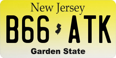 NJ license plate B66ATK