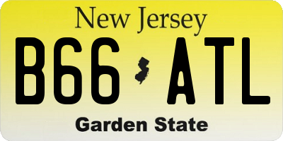 NJ license plate B66ATL