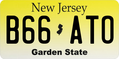 NJ license plate B66ATO