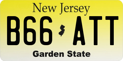 NJ license plate B66ATT