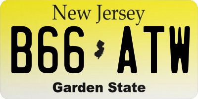 NJ license plate B66ATW