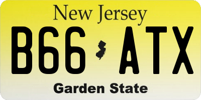 NJ license plate B66ATX