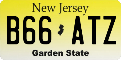 NJ license plate B66ATZ