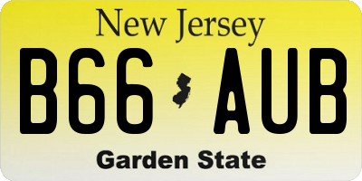 NJ license plate B66AUB