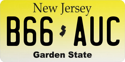 NJ license plate B66AUC