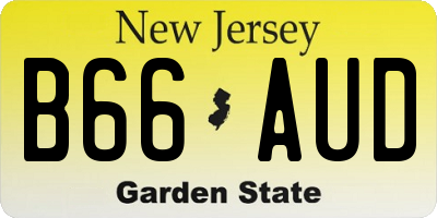 NJ license plate B66AUD