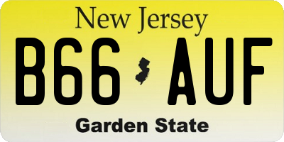 NJ license plate B66AUF